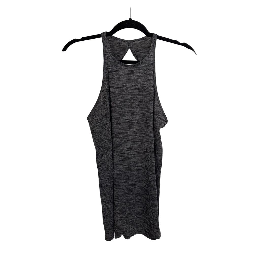 Lululemon Trapeze Twist Tank Womens 8 Heathered Gray Open Back Racerback Yoga